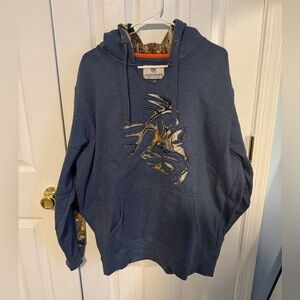 Legendary Whitetails Men's Large Blue Camo Cotton Long Sleeve Hoodie